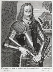 Carolus dei Gratia Magnae Britanniae, Franciae et Hiberniae (incisione a linee) da Anthony van (after) Dyck