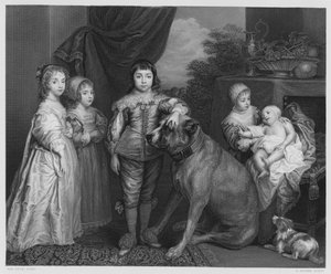 La famiglia di Carlo I, dal quadro nella Collezione Reale (incisione) da Anthony van (after) Dyck