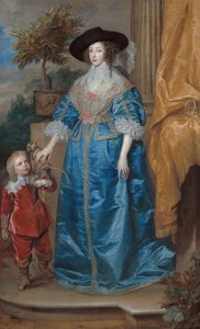 Tedesco: Ritratto della regina Henrietta Maria, con il nano Sir Jeffrey Hudson La regina Henrietta Maria con Sir Jeffrey Hudson da Anthony van Dyck