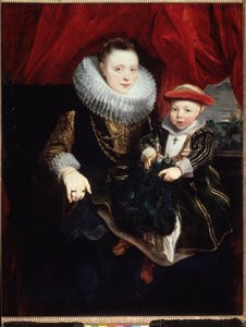 Ritratto di giovane donna con il suo bambino da Anthony van Dyck