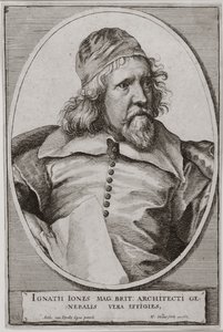 Ritratto di Inigo Jones (1573-1652) inciso da Wenceslaus Hollar (1607-77) 1655 da Anthony van Dyck