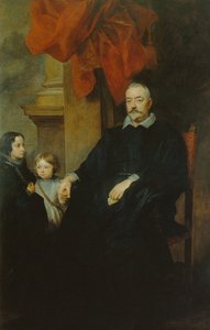 Ritratto di un nobile genovese e di due bambine da Anthony van Dyck
