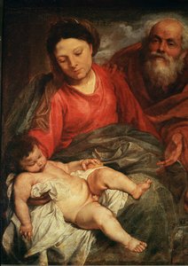 La Sacra Famiglia (dipinto su tela) da Anthony van Dyck