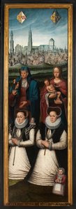 (dettaglio) del Ritratto di Juan Pardo II e delle sue mogli Anna Ingenieulandt e Maria Anchemant da Anthuenis (1536 1613) Claeissins or Claeissens