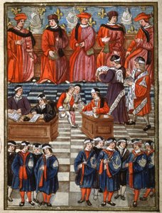 Il prevosto e gli scabini della città di Parigi, percezione della tassa da Antoine (attr. to) Verard