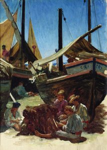 Anzio, il porto da Antoine Auguste Ernest Herbert or Hebert