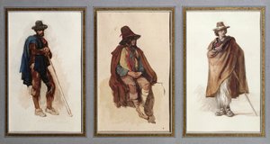 Tre tipi di pastori Ciociari da Antoine Auguste Ernest Herbert or Hebert
