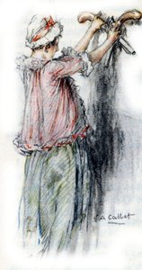 Charlotte stacca le pistole di Albert per darle a Werther da Antoine Calbet