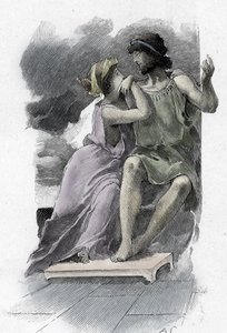 Odissea di Omero: Ulisse e Penelope. Illustrazione di Antoine Calbet per 