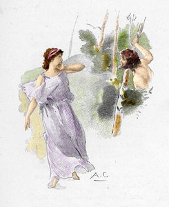 Odissea di Omero: Nausicaa, figlia del re Alcinoo, vede Ulisse nudo e affamato chiedere aiuto da Antoine Calbet