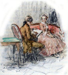 Werther che disegna Charlotte da Antoine Calbet