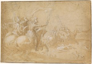 Antichi guerrieri romani in battaglia
