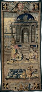 Il Banchetto (parte centrale), dalla Storia di Artemisia da Antoine Caron