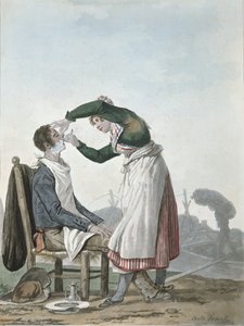 Un minatore che si fa la barba
