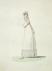 Donna elegante in abito da esterno, illustrazione da 