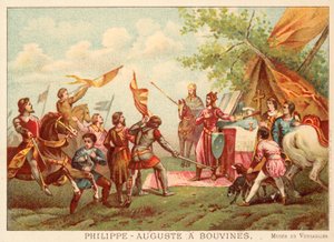 Filippo Augusto di Francia a Bouvines, 1214 da Antoine Charles Horace Vernet