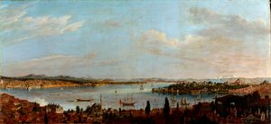 Vista panoramica di Istanbul, Turchia da Antoine Favray