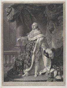Le Sacre - Ritratto di re Luigi XVI in abiti di incoronazione, inciso da Charles-Clément Bervic (1756-1822) da Antoine Francois (after) Callet