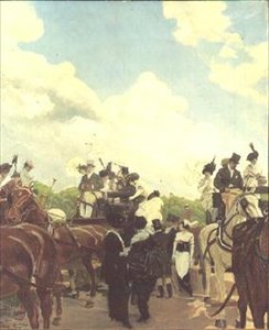 Spettatori di corse a Longchamps, 1906 da Antoine Guillaume Minartz