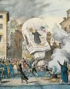 Mongolfiera per la Festa di San Giuseppe a Roma (dettaglio) da Antoine Jean Baptiste Thomas