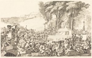La Fontana della Rigenerazione sui resti della Bastiglia, 10 aprile 1793 da Antoine Jean Duclos after Charles Monnet