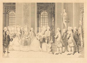 La Regina annuncia a Mme. de Bellegarde i giudici e la libertà di suo marito a maggio da Antoine Jean Duclos after vicomte Charles Henri Desfosses