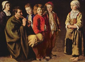 Il pifferaio del villaggio, 1642 da Antoine Le Nain
