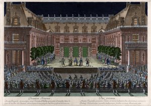 Rappresentazione, nel cortile di marmo del castello di Versailles, di 