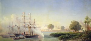 Assalto alla cittadella di Saigon da parte del vice ammiraglio Rigault de Genouilly, 17 febbraio da Antoine Leon Morel Fatio