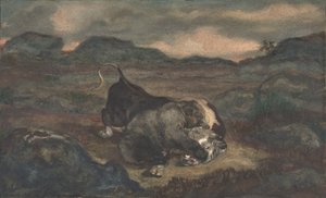 Orso che uccide un toro da Antoine Louis Barye
