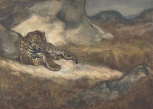 Leopardo sdraiato da Antoine Louis Barye