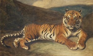 Tigre sdraiata da Antoine Louis Barye