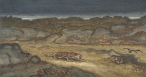 Tigre che caccia la preda da Antoine Louis Barye