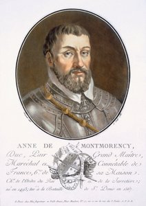 Anne de Montmorency, da Portraits des grands hommes, femmes illustres, et sujets mémorables de France, inciso e stampato a colori, pubblicato da Pierre Blin, 1786-92, Parigi