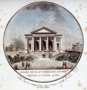 Maison de Monsieur le Chevalier, architetto, Parigi. In vedute pittoresche dei principali edifici di Parigi di Sergeant da Antoine Louis Francois Sergent Marceau