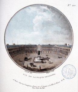 Veduta di Place Vendôme - in "Vedute pittoresche dei principali edifici di Parigi" di Sergeant da Antoine Louis Francois Sergent Marceau