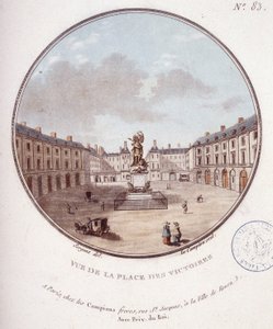 Vista di Place des Victoires, Parigi. In vedute pittoresche dei principali edifici di Parigi di Sergeant da Antoine Louis Francois Sergent Marceau