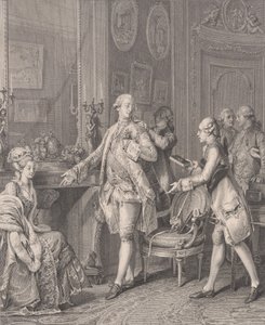 La Grande Toilette La Patrona, da Le Monument du Costume, 1777 da Antoine Louis Romanet