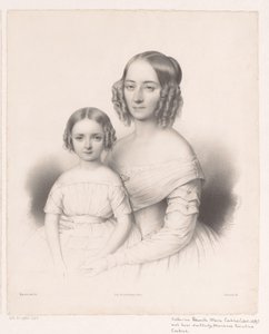 Portret van Catharina Petronella Maria Cochius met haar dochter da Antoine Maurin