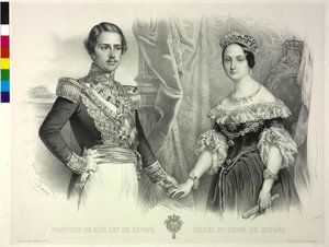 Regina di Spagna e suo marito Franz Isabella II