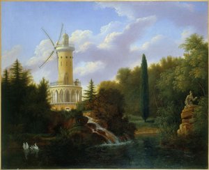 Mulino a vento alla Folie-Beaujon a Parigi, 1827