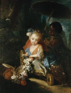 Tedesco: Il principe Friedrich Ludwig nella carrozza da giardino da Antoine Pesne