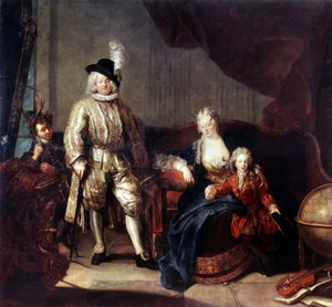 Ritratto del Barone von Erlach con la sua famiglia da Antoine Pesne