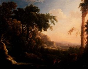 Pan e Siringa in un paesaggio arcadico da Antoine Pierre the Younger Patel