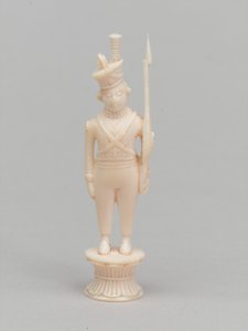 Pedone bianco, pezzo degli scacchi, India, circa 1820 da Antoine Verard