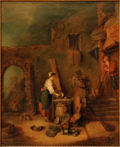 La sguattera di rame (La cuoca) da Antoine Watteau