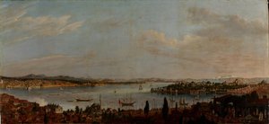 Vista panoramica di Istanbul, seconda metà del XVIII secolo da Antoine de Favray