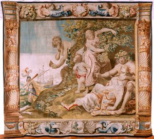 Arazzo fiammingo. Serie Storia di Teseo. Teseo abbandona Arianna sull