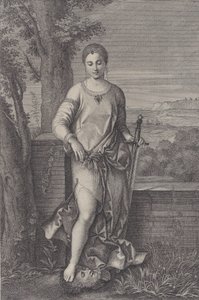 Giuditta in piedi con il piede sulla testa di Oloferne da Antoinette Larcher