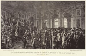 Re Guglielmo di Prussia proclamato imperatore di Germania